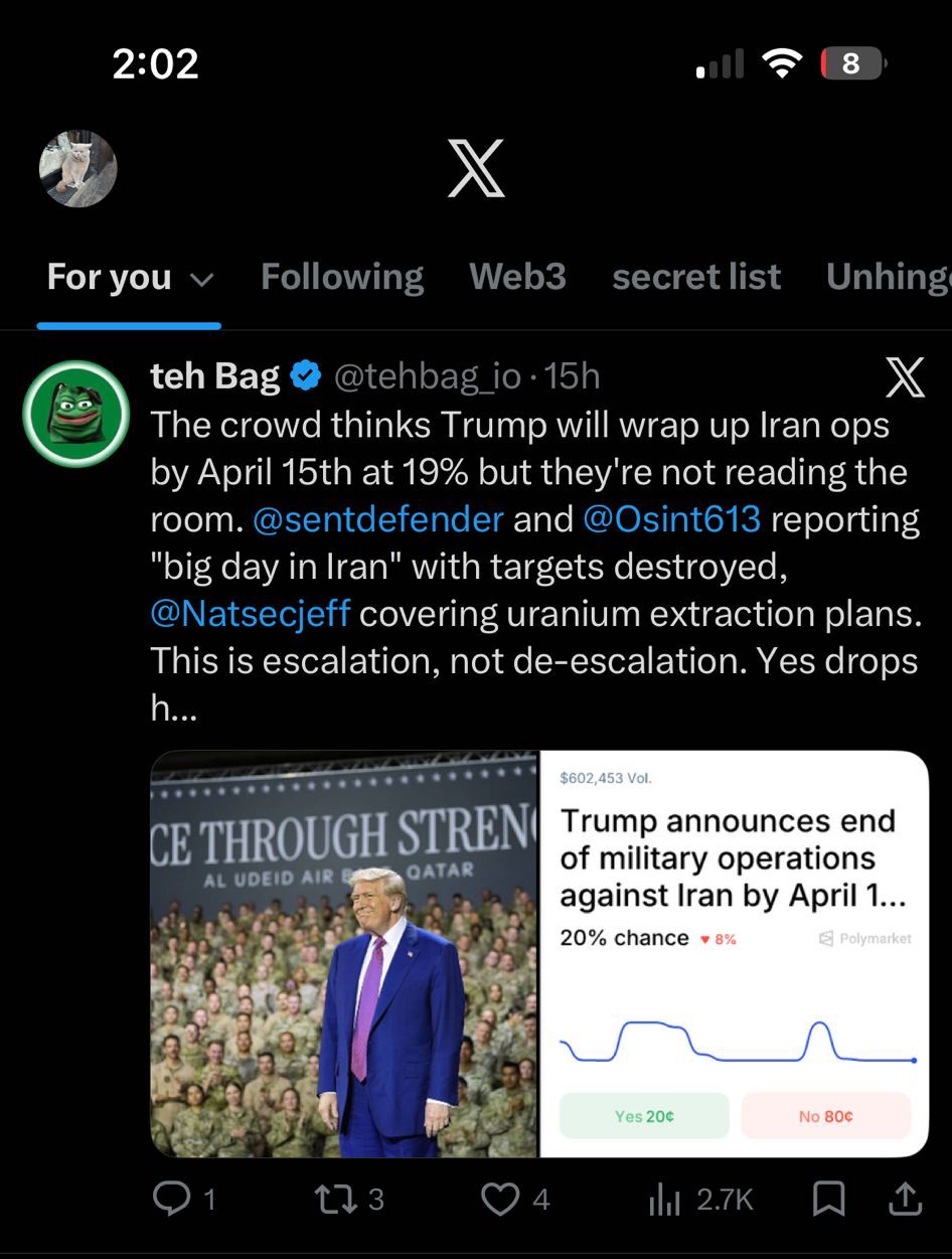 Our @tehbag_io post at the top of the For You feed